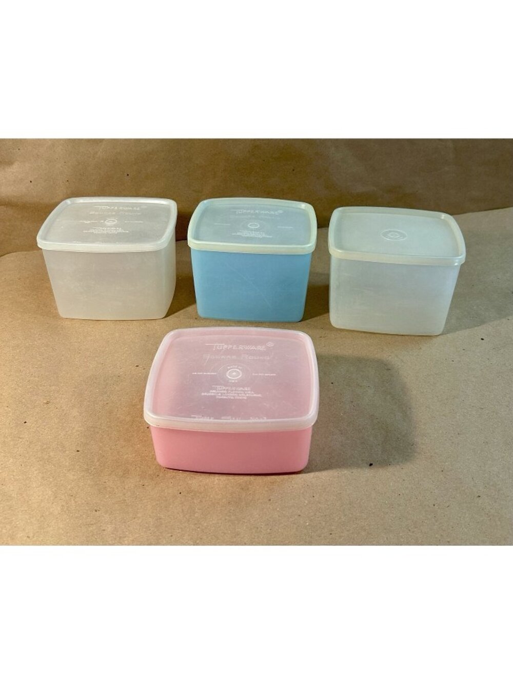 Lot of 3 Vintage Tupperware 312 Containers and (1) #311 Container with Lids #310
